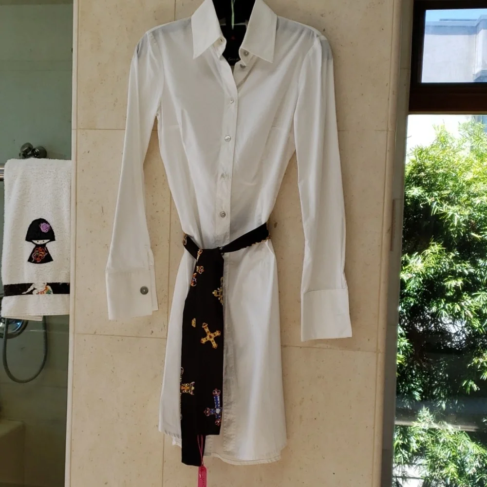 White Italian shirt dress - Picture 3 of 6